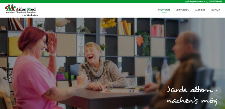 Webdesign-Referenz: Website des Pflegedienstes AifosMed