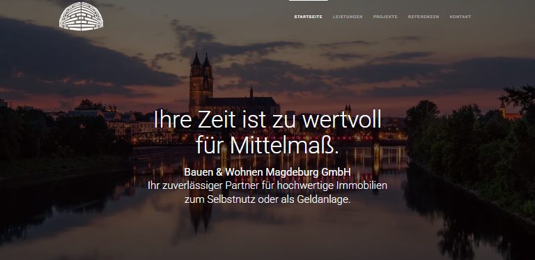 Webdesign-Referenz: Website der Bauen & Wohnen Magdeburg GmbH