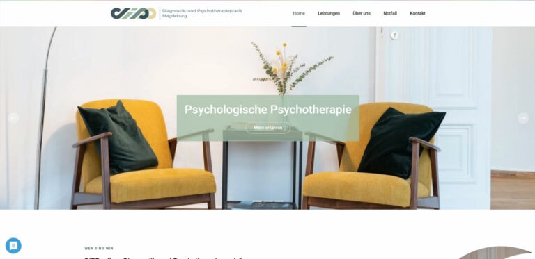 Webdesign-Referenz: Website der Diagnostik- und Psychotherapiepraxis DiPP Magdeburg