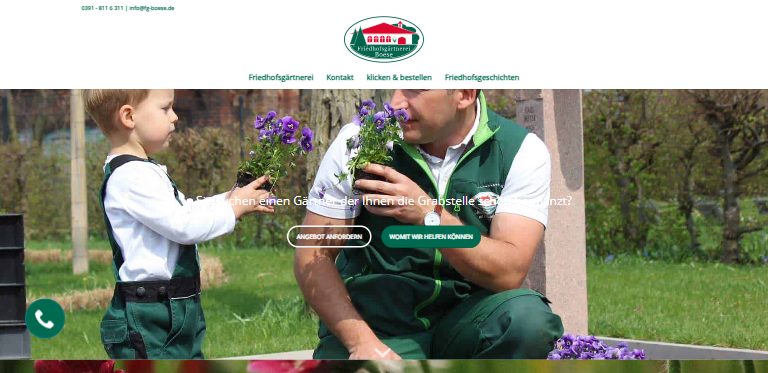 Webdesign-Referenz: Website der Friedhofsgärtnerei Boese Magdeburg