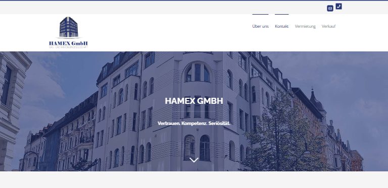 Webdesign-Referenz: Website der HAMEX GmbH Immobilien