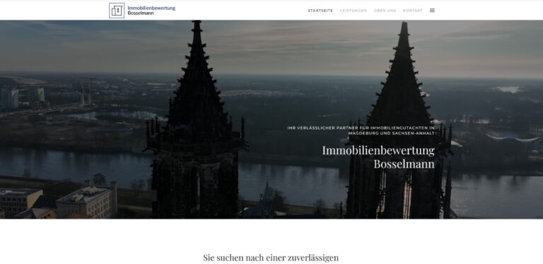 Webdesign-Referenz: Website Immobilienbewertung Bosselmann, Magdeburg