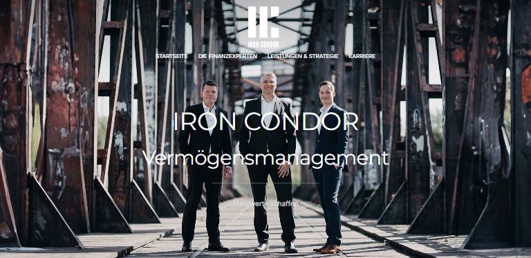 Webdesign-Referenz: Website von Iron Condor Vermögensmanagement