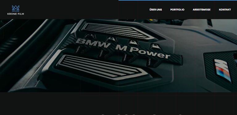Webdesign-Referenz: Website von Krone Film, Imagevideos