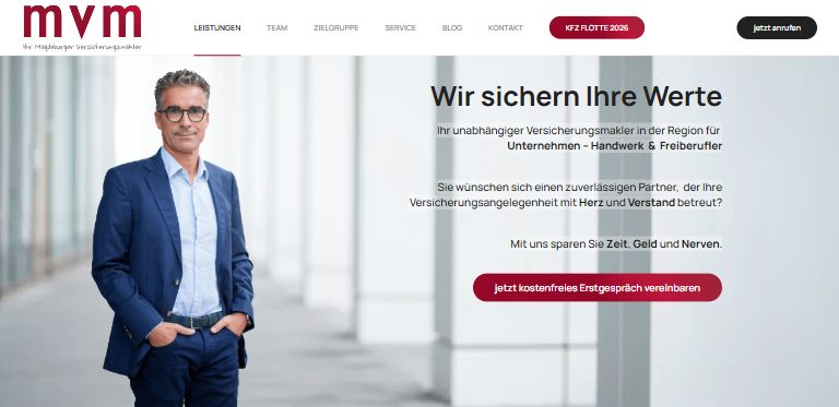 Webdesign-Referenz: Website der MVM Magdeburger Versicherungsmakler