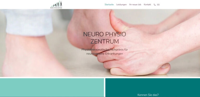 Webdesign-Referenz: Website der physiotherapeutischen Fachpraxis Neuro-Physio-Zentrum