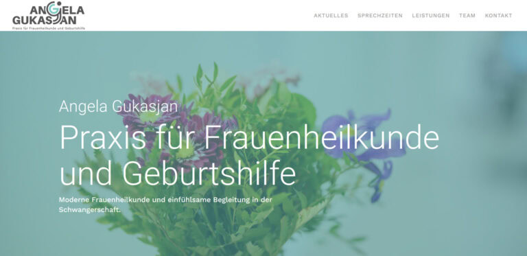 Webdesign-Referenz: Website der Praxis Angela Gukasjan, Gynäkologie, Magdeburg