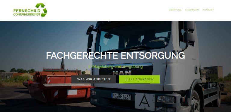 Webdesign-Referenz: Website des Containerdienstes RF-Container Rainer Fernschild