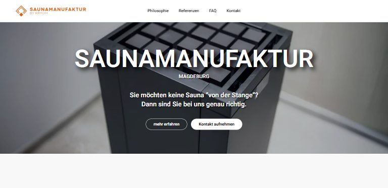 Webdesign-Referenz: Website der Saunamanufaktur Magdeburg