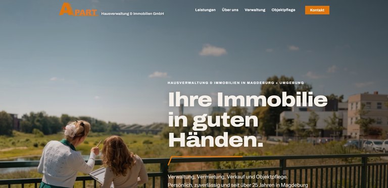 Webdesign-Referenz: APART Hausverwaltung, Immobilienverwaltung, Magdeburg